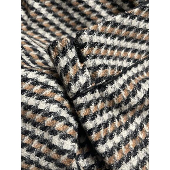 Talbots Women’s Tan Black Ivory ALine Lined Houndstooth Wool Skirt Petite 14 - Picture 9 of 13